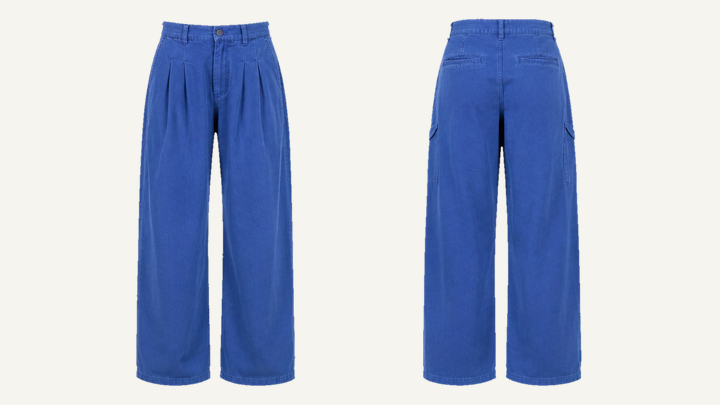 Pleated Wide Trousers — Cobalt HSL Master Pigment Dyed, original colour preview