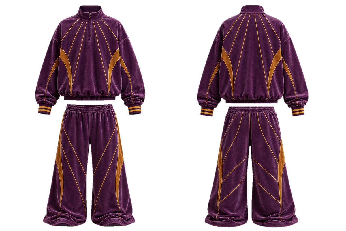 Plum Sunburst Motion baggy tracksuit, original colour preview