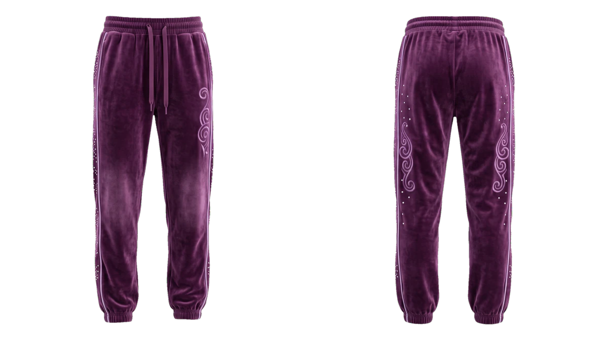Plum Velour Joggers, original colour preview