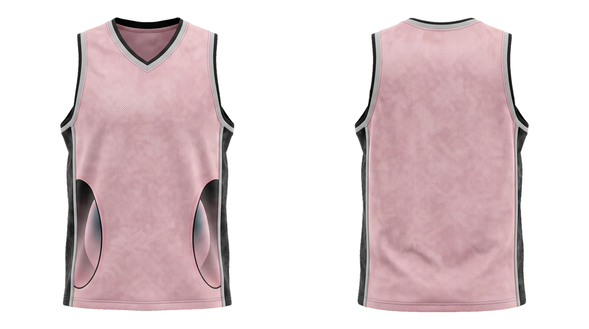 Powder Pink Black Mirage Basketball Jersey, original colour preview
