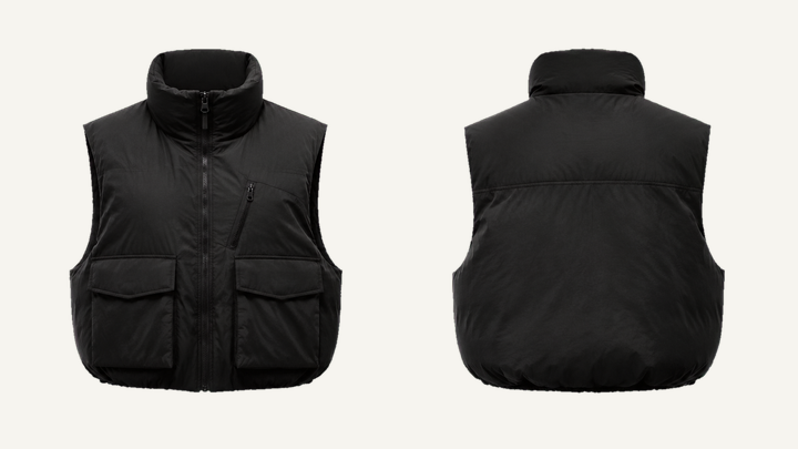 Puffer Vest — True Black Sun and Seam Fade, original colour preview