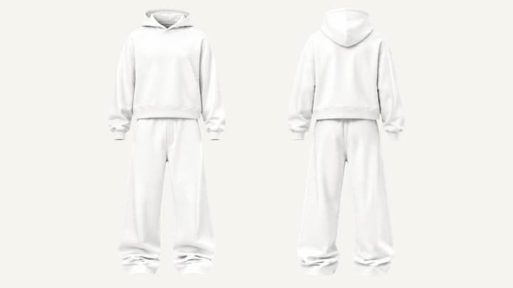 Pullover Hoodie and Sweatpants Set — True White Enzyme Soft Wash, original colour preview