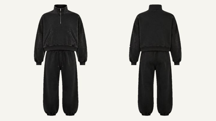 Quarter-zip Sweatshirt — True Black Pigment Dyed, original colour preview