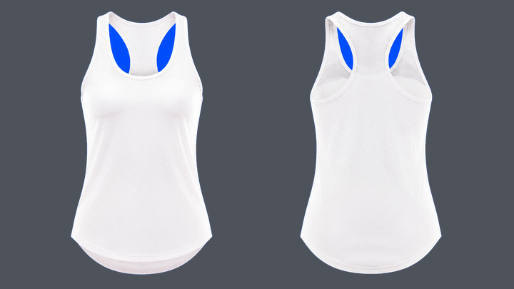 Racerback Run Singlet — True White, original colour preview