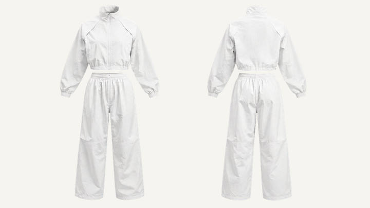Racing Jacket and Pants Set — True White Brushed Soft Finish, original colour preview