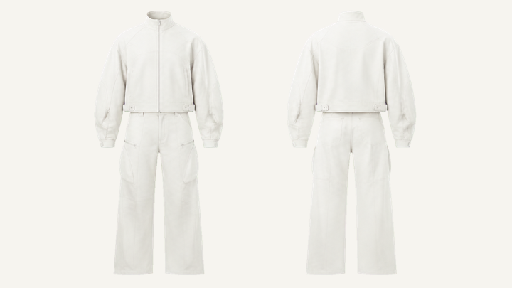 Racing Jacket — True White Matte Panel Wash, original colour preview