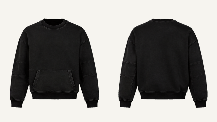 Regular Crewneck Sweatshirt — True Black Stone Wash, original colour preview