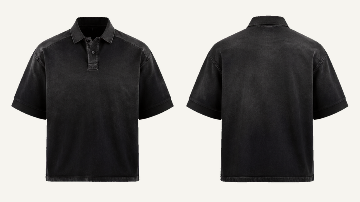 Rugby Polo Shirt — True Black Sun and Seam Fade, original colour preview