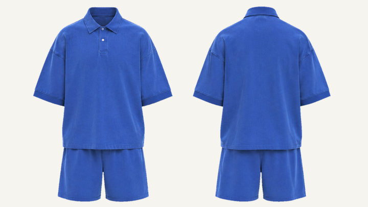 Rugby Polo Shirt — Cobalt HSL Master Garment Dyed, original colour preview