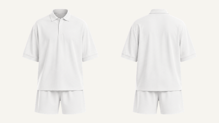 Rugby Polo Shirt — True White Clean Reactive Solid, original colour preview