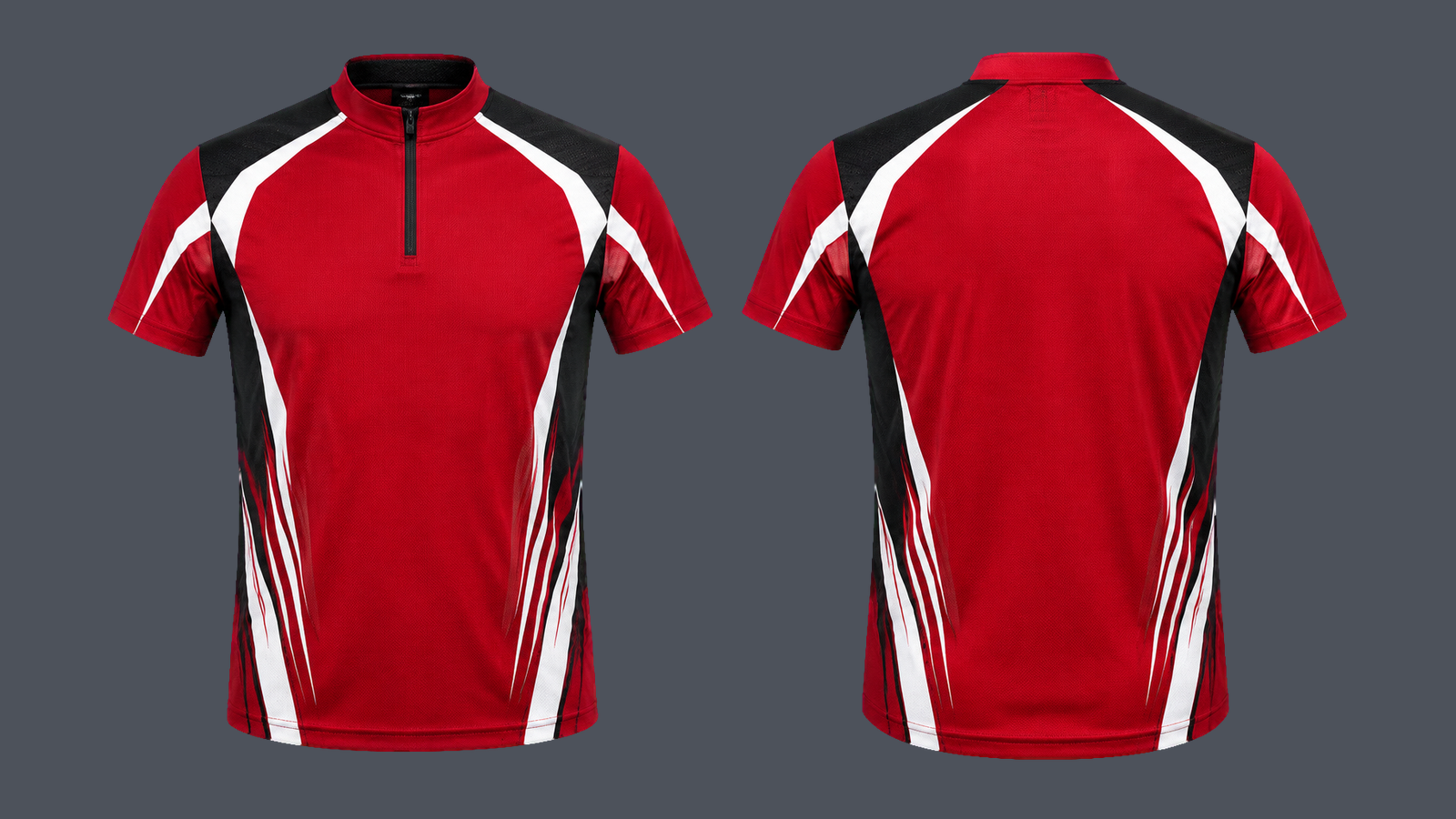 Altitude Half-Zip Tee — Crimson, original colour preview