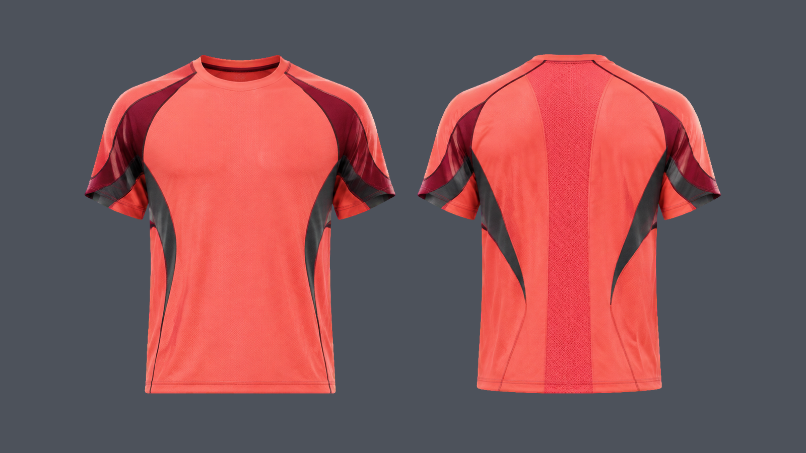 Circuit Run Tee — Coral, original colour preview