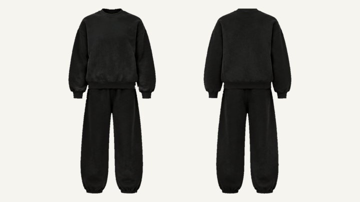 Sculpted Heavyweight Crewneck — True Black Tonal Wave Wash, original colour preview