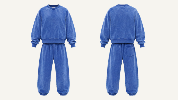 Sculpted Heavyweight Crewneck — Cobalt HSL Master Tonal Wave Wash, original colour preview