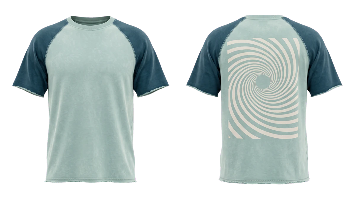Seafoam Vortex Raglan T-shirt, original colour preview