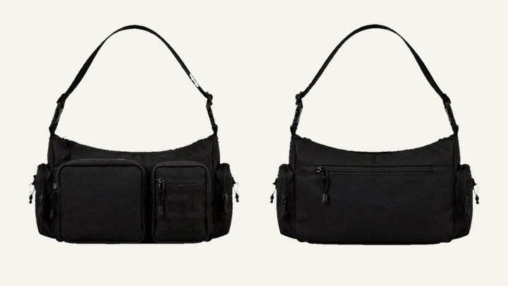 Shoulder Bag — True Black Waxed Matte Finish, original colour preview
