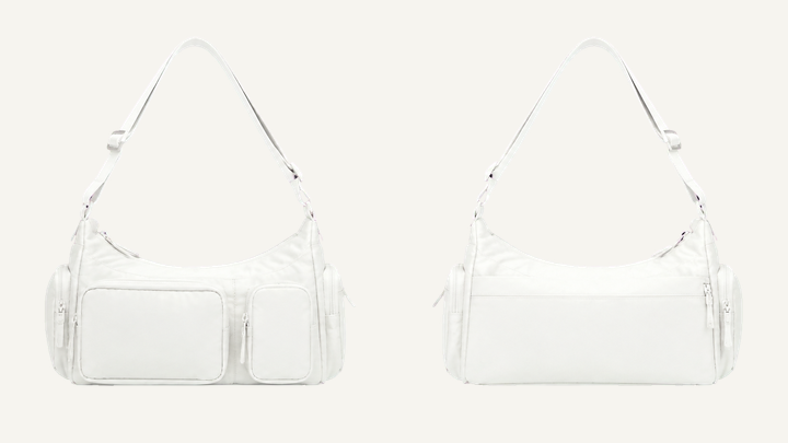 Shoulder Bag — True White Matte Panel Wash, original colour preview
