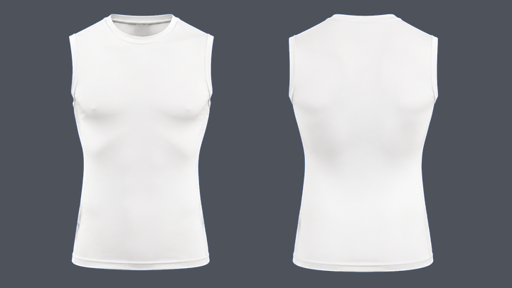 Sleeveless Compression Top — True White, original colour preview
