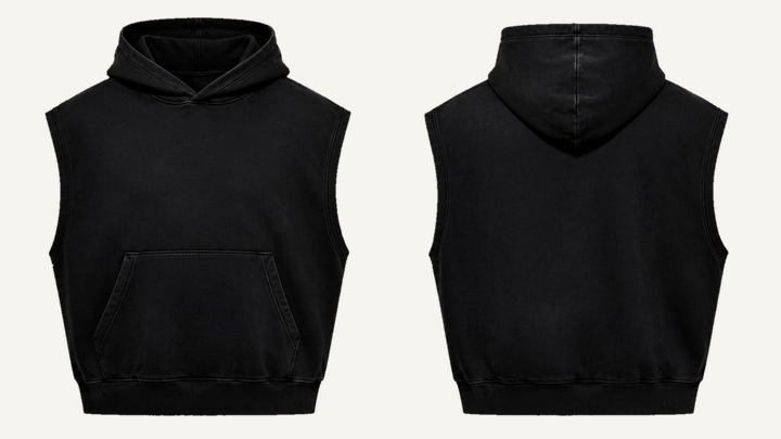 Sleeveless Hoodie — True Black Pigment Dyed, original colour preview