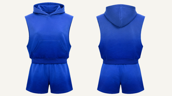 Sleeveless Hoodie — Cobalt HSL Master Tonal Dip Dye Ombre, original colour preview
