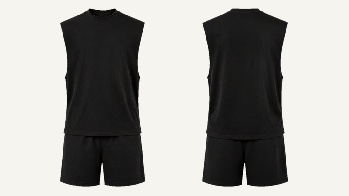 Sleeveless Muscle T-Shirt — True Black Overdyed, original colour preview