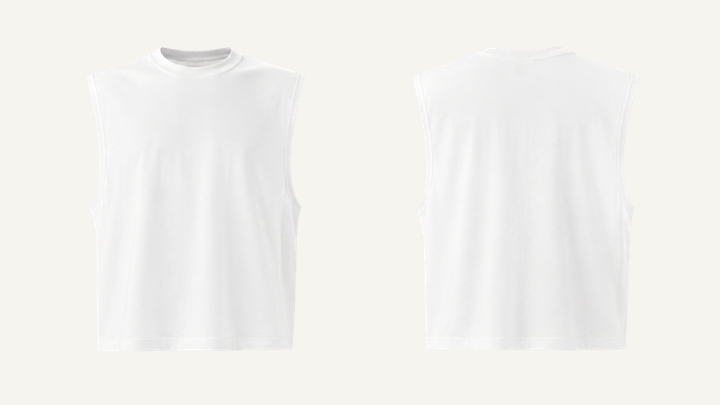 Sleeveless Muscle T-Shirt — True White Vintage Soft Wash, original colour preview