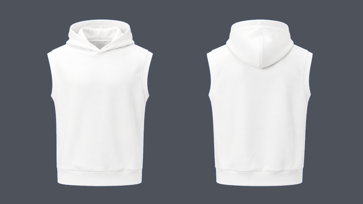 Sleeveless Training Hoodie — True White, original colour preview