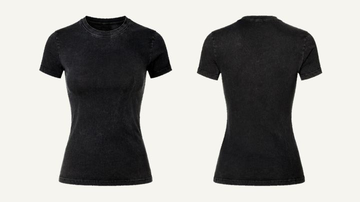 Slim Fitted T-Shirt — True Black Tonal Acid Wash, original colour preview