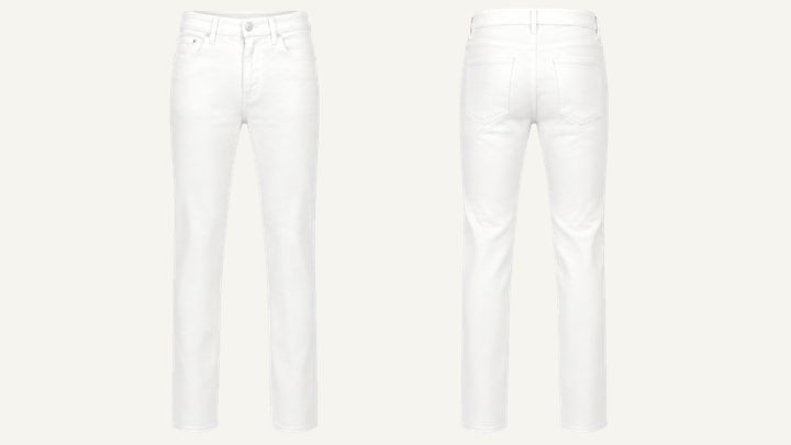 Slim Straight Jeans — True White Enzyme Soft Wash, original colour preview