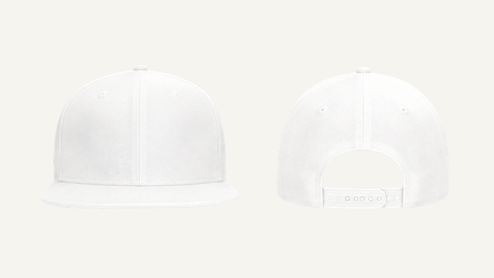 Snapback Cap — True White Clean Reactive Solid, original colour preview