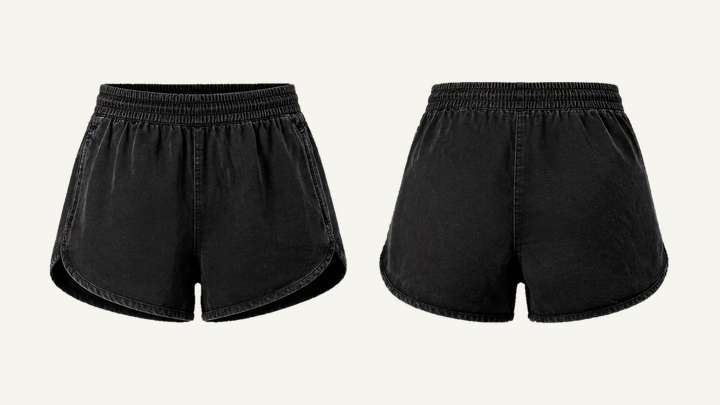 Split Running Shorts — True Black Stone Wash, original colour preview