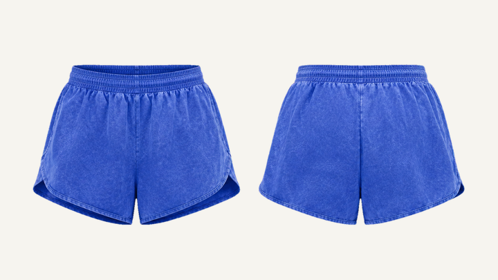 Split Running Shorts — Cobalt HSL Master Tonal Mineral Wash, original colour preview