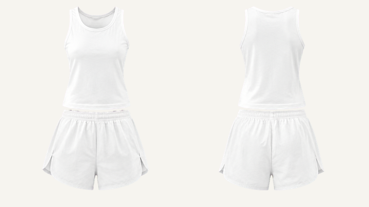 Split Running Shorts — True White Clean Reactive Solid, original colour preview