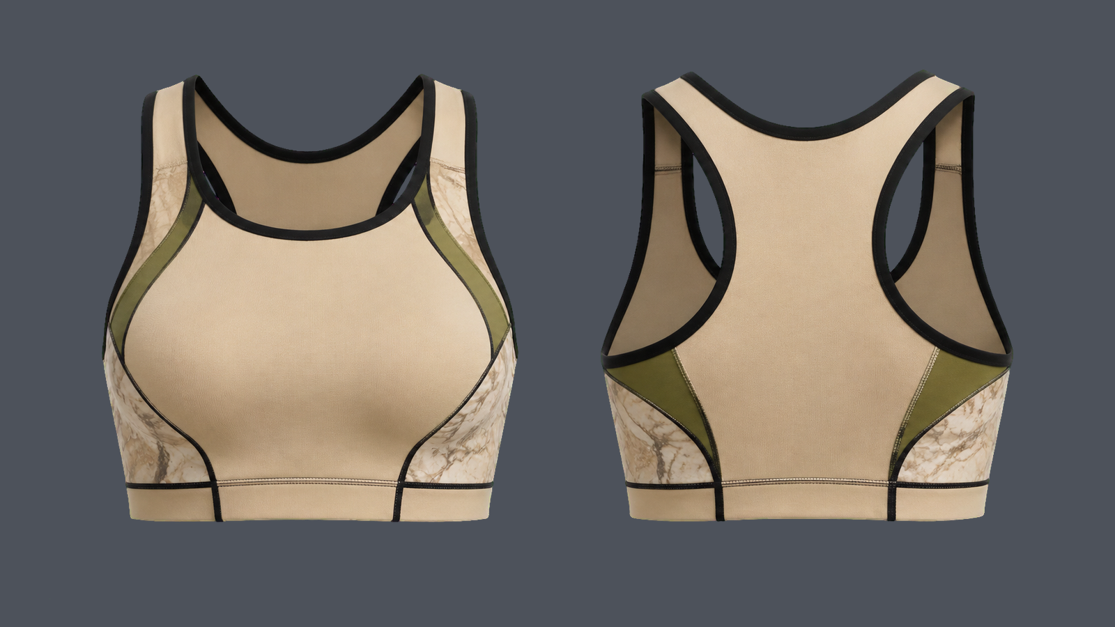 Arc Compression Bra — Sand, original colour preview