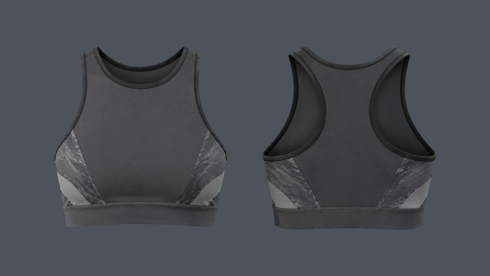 Core High-Neck Bra — Graphite, original colour preview