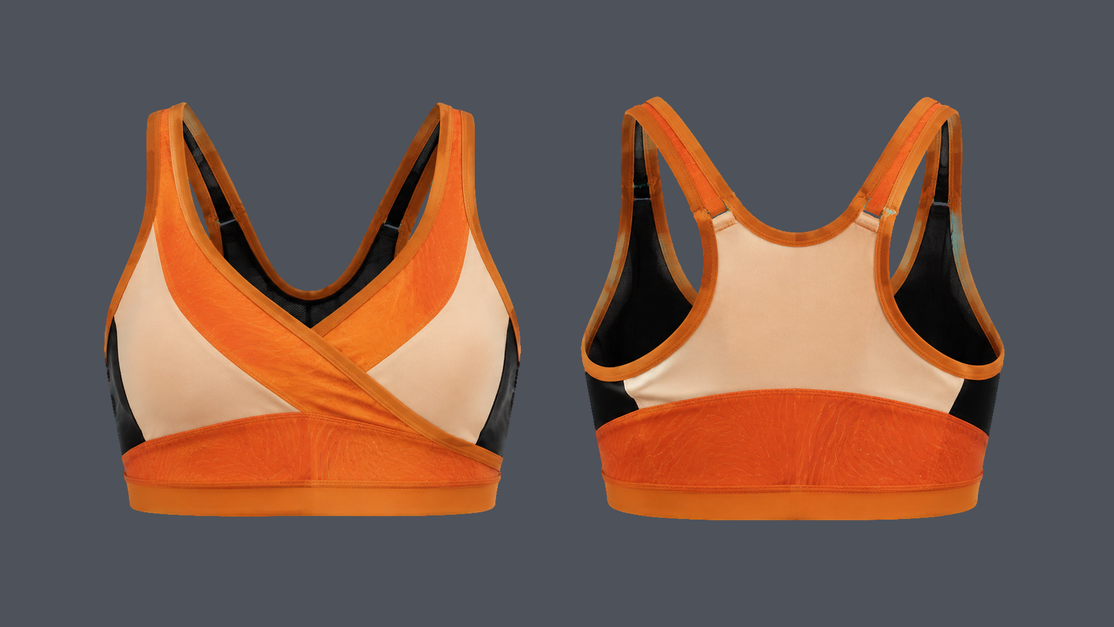 Flow Wrap Bra — Warm orange, original colour preview