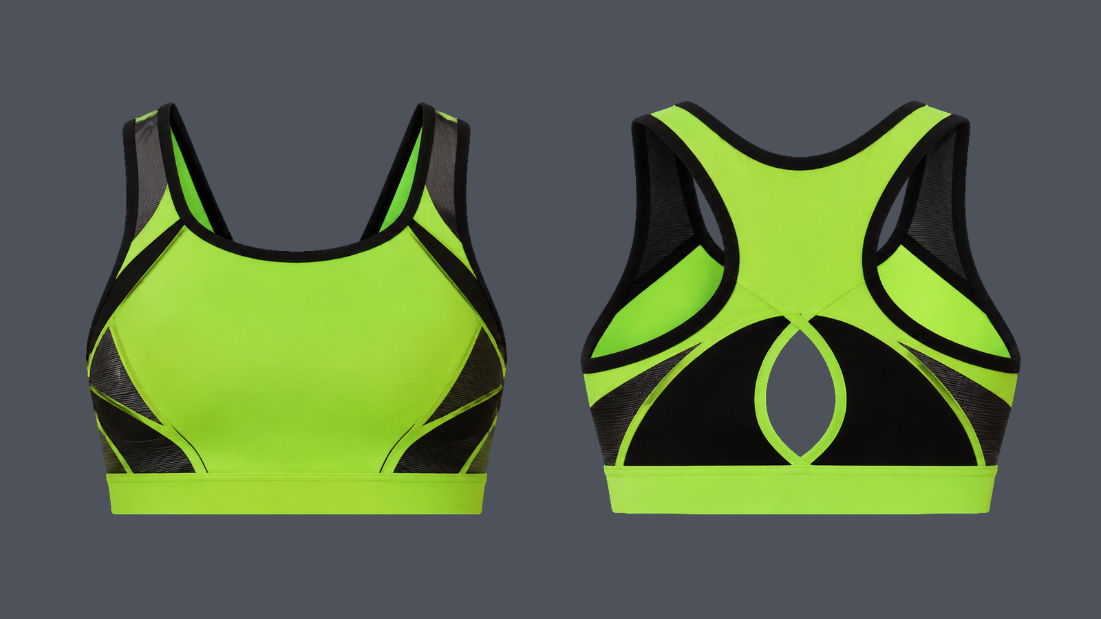 Kinetic Keyhole Bra — Lime, original colour preview