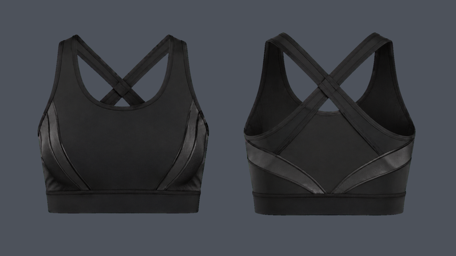 Pulse Crossback Bra — Matte black, original colour preview