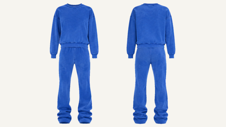 Stacked Sweatpants — Cobalt HSL Master Tonal Wave Wash, original colour preview