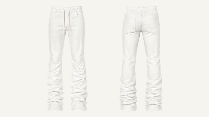Stacked Sweatpants — True White Raw Denim Rinse, original colour preview