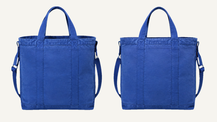 Structured Box Tote — Cobalt HSL Master Waxed Matte Finish, original colour preview