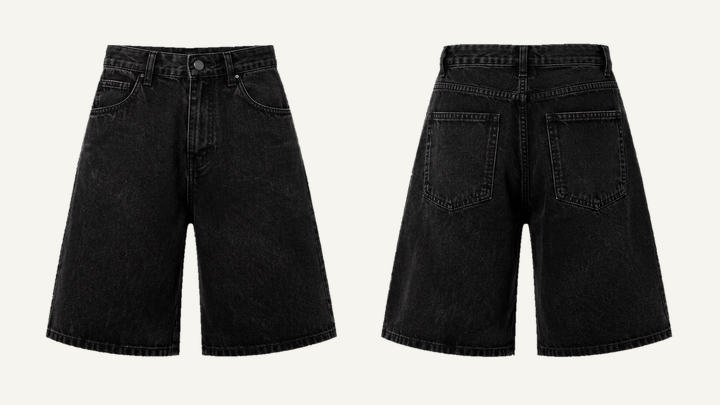 Tailored Bermuda Shorts — True Black Tonal Acid Wash, original colour preview