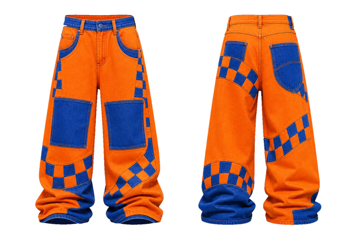 Tangerine Checker wide jeans, original colour preview