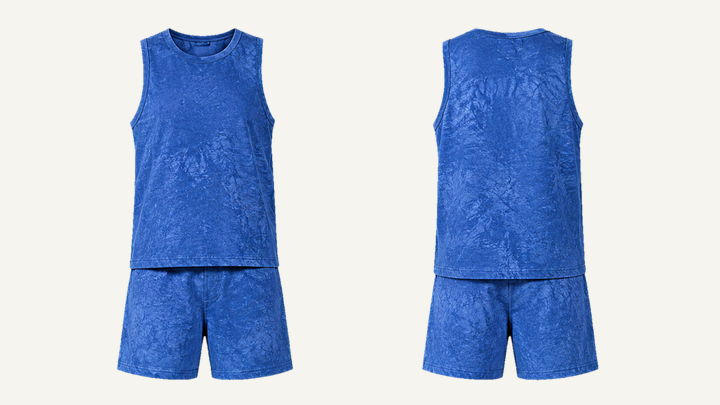 Tank Top — Cobalt HSL Master Tonal Crinkle Dye, original colour preview