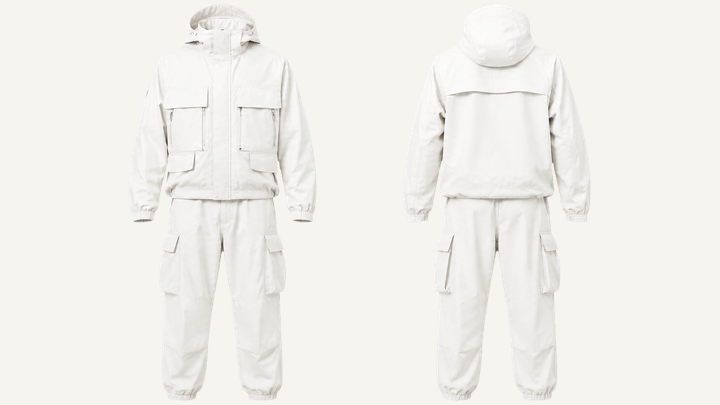 Technical Shell Jacket — True White Brushed Soft Finish, original colour preview