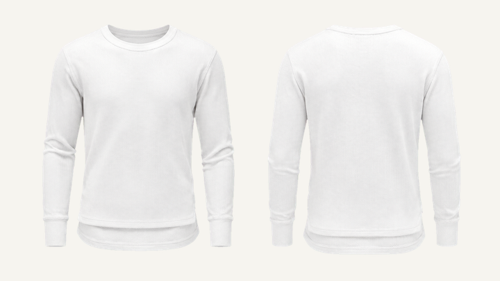 Thermal Long-sleeve Top — True White Garment Dyed, original colour preview