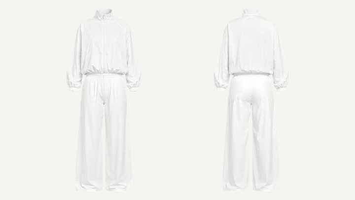 Track Jacket and Track Pants Set — True White Clean Reactive Solid, original colour preview