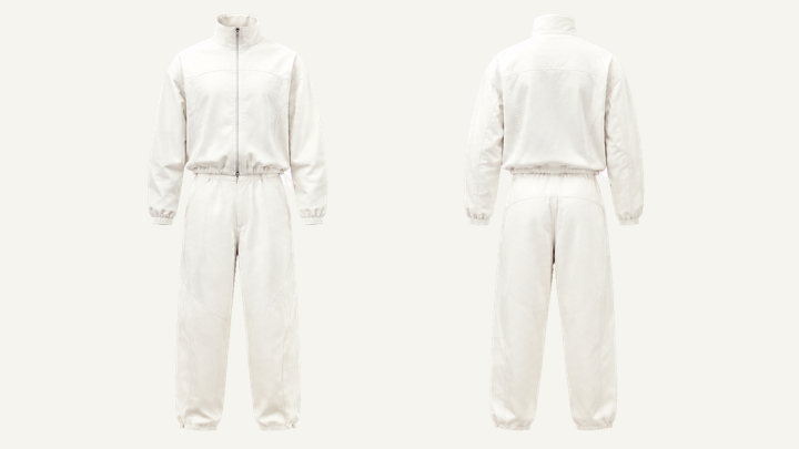 Track Jacket — True White Matte Panel Wash, original colour preview