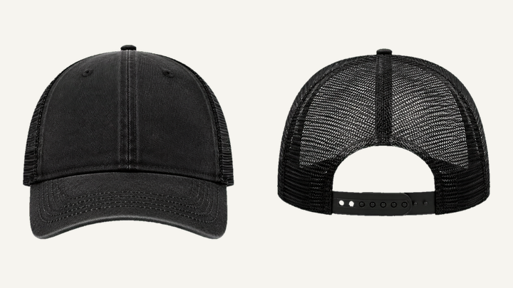 Trucker Cap — True Black Stone Wash, original colour preview