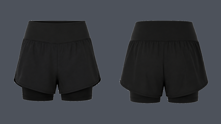 Two-in-One Run Short — True Black, original colour preview